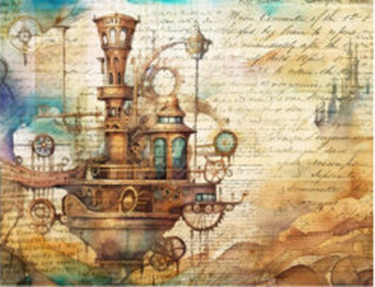Fun Size Steam Punk 1 Fabric Panel - FUN-065