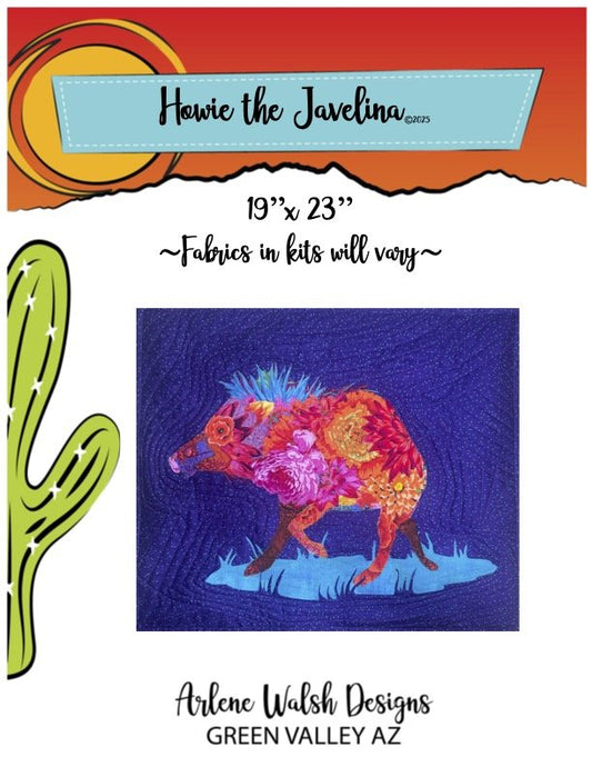 Howie the Javalina Fabric Kit and Pattern - An Arlene Walsh Design Southwest Pattern, Fused Applique (Copy)