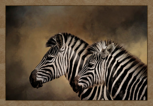 Two Zebras Fabric Panel - AEX-001C
