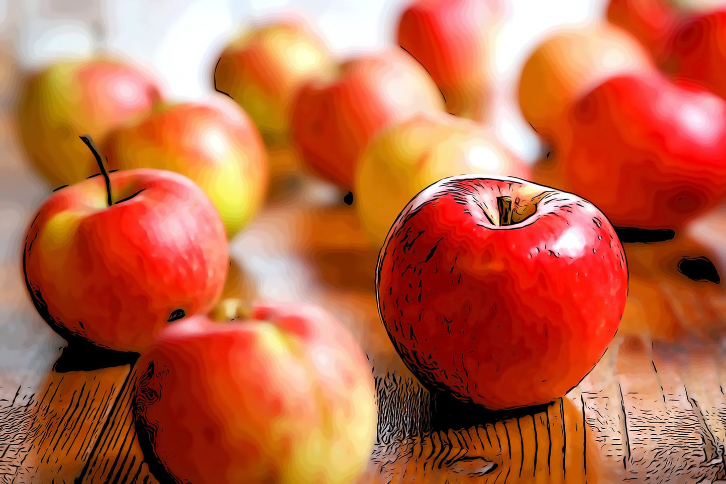 Apples Up Close Fabric Panel - FAV-001C