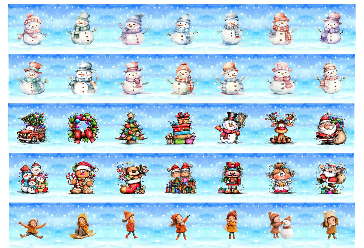 5" Christmas Character Blocks Fabric Panel - HOL-008
