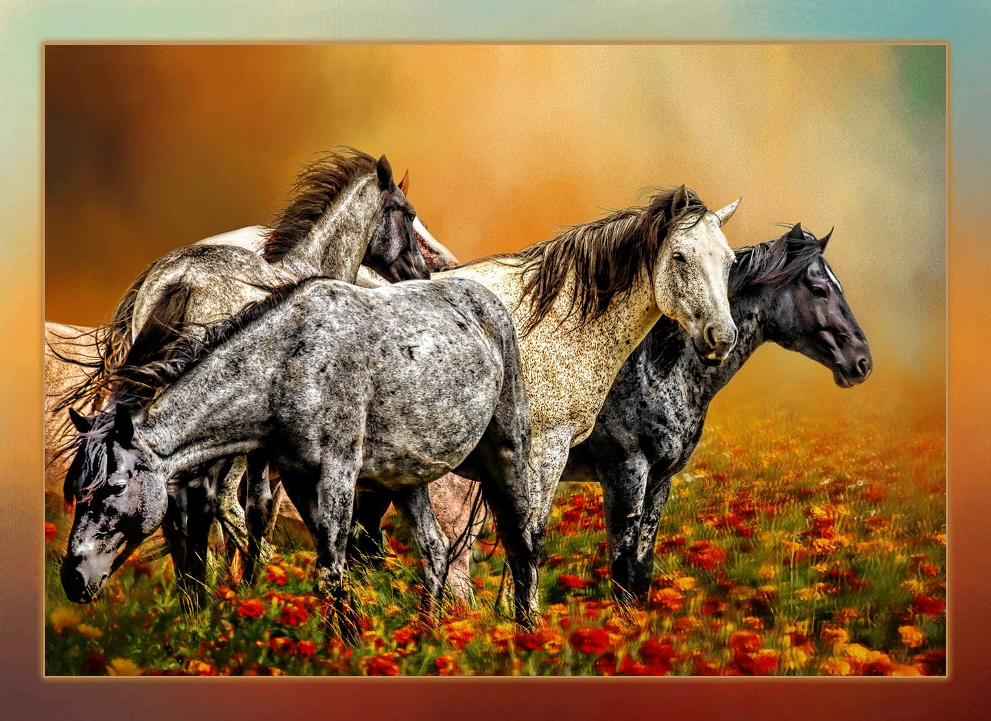 Band of Mustangs Fabric Panel - AHS-033C