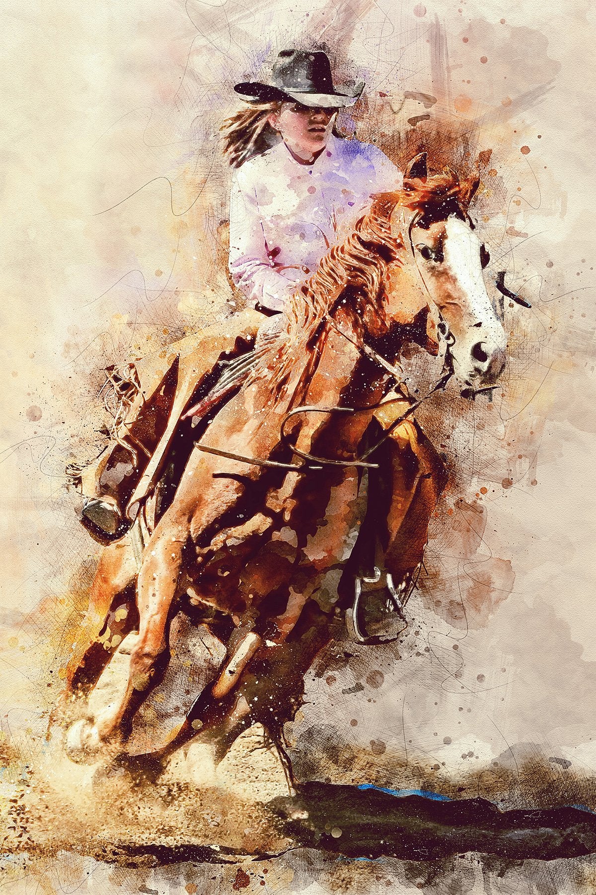 The Barrel Racer Fabric Panel - CBY-017C