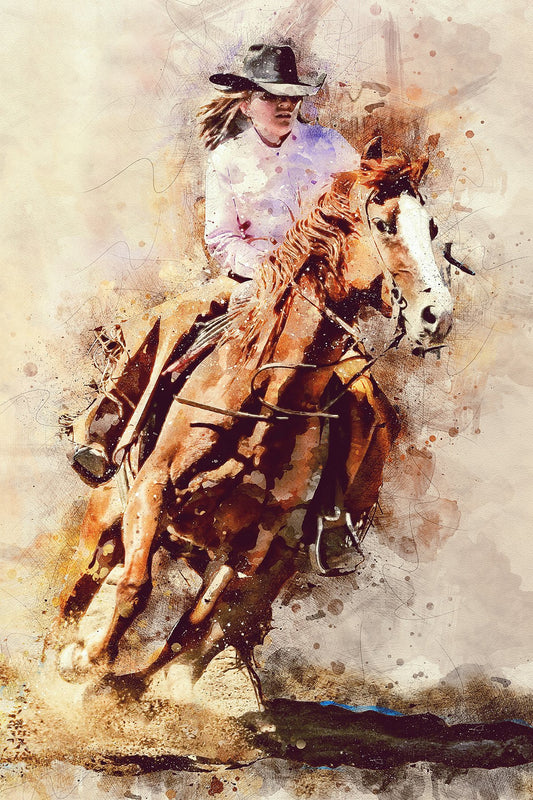 The Barrel Racer Fabric Panel - CBY-017C