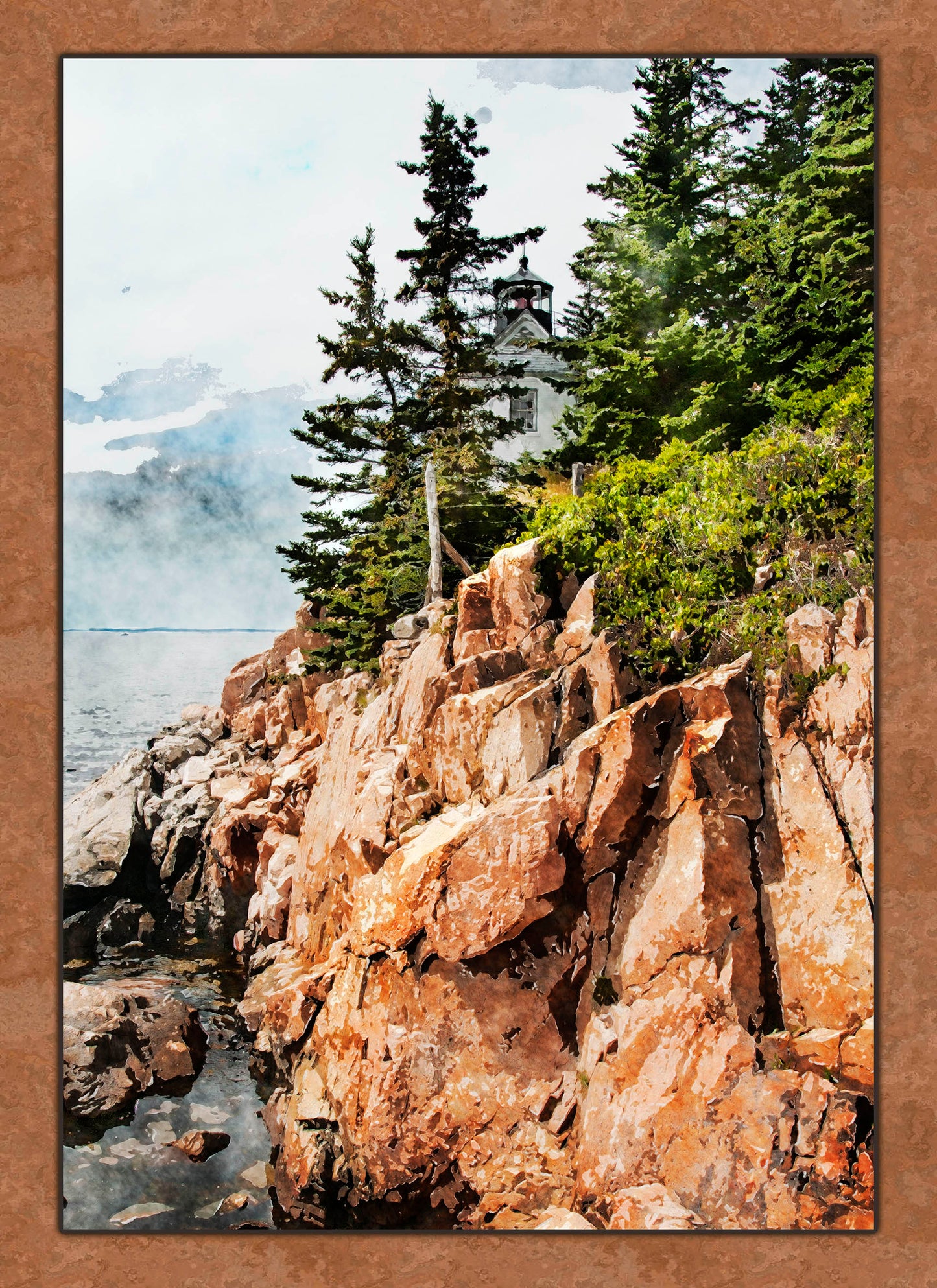 Bass Harbor Lighthouse Fabric Panel - OCE-035C