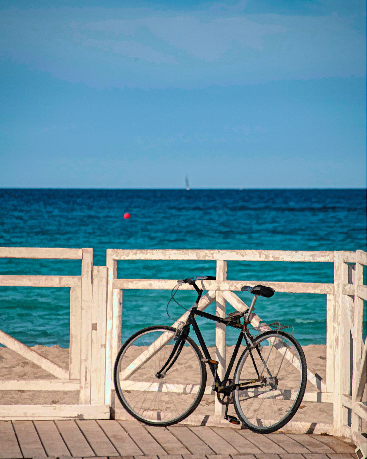 Beach Biking Fabric Panel - OCE-054C