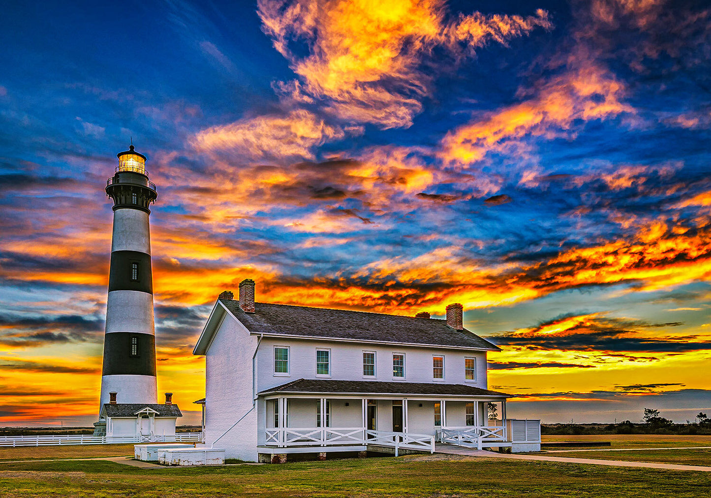 Bodie North Carolina Lighthouse Fabric Panel - OCE-044C