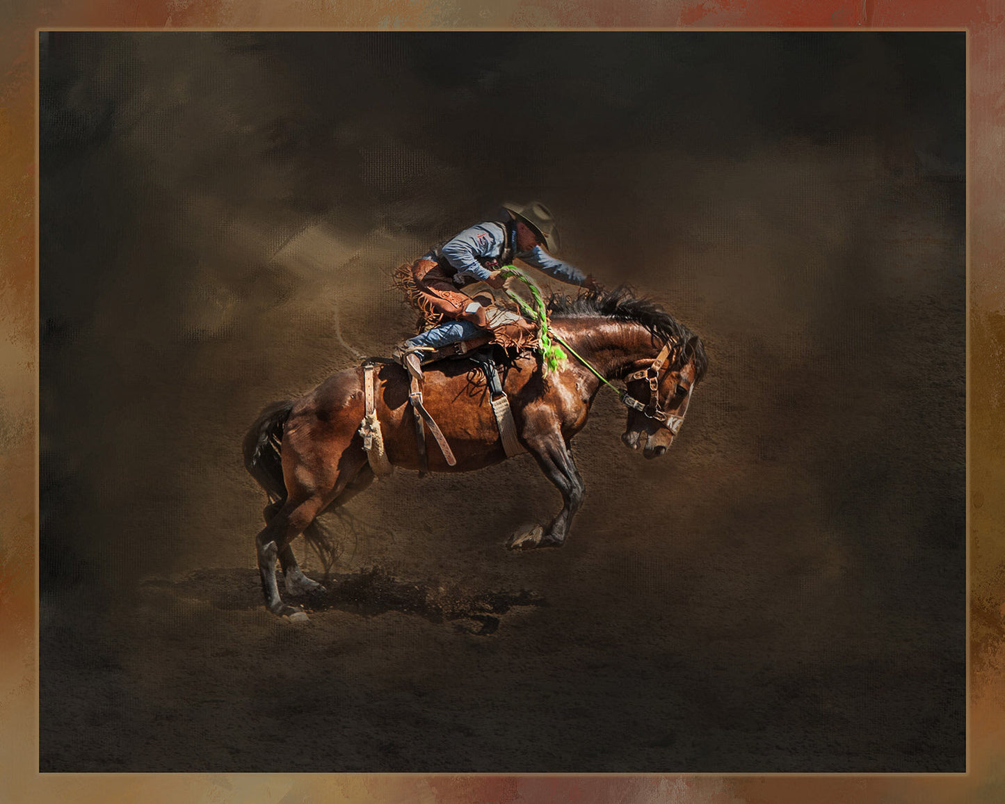 Bronc Rider Two Fabric Panel - CBY-010C