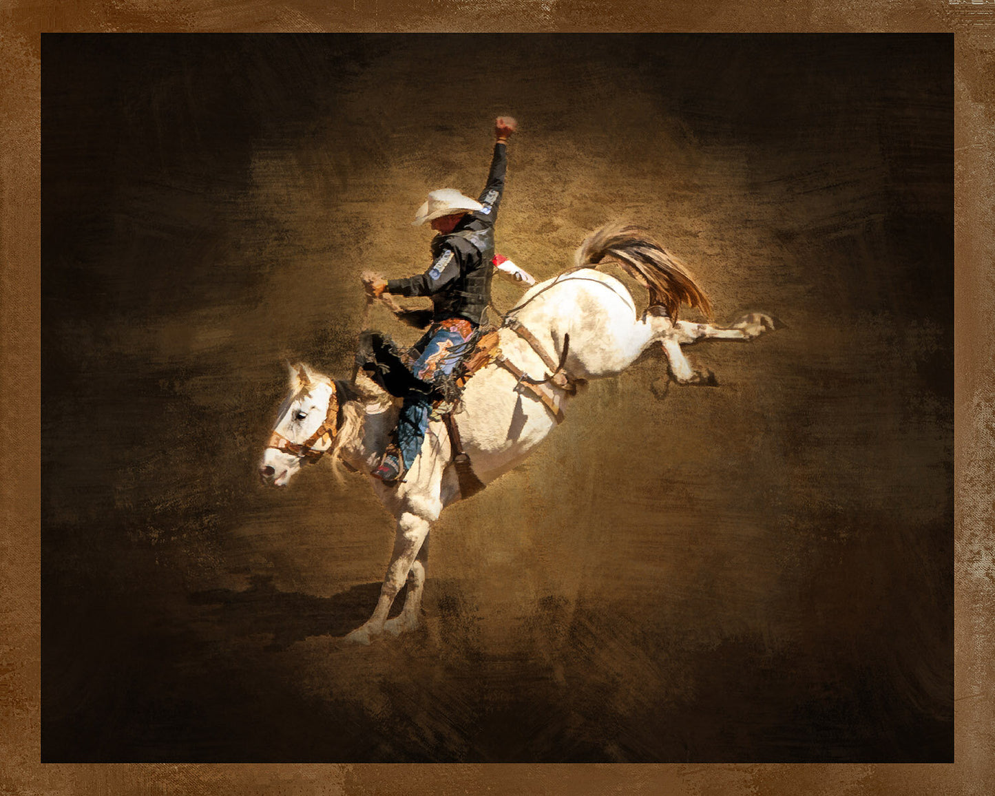 Bronc Rider One Fabric Panel - CBY-012