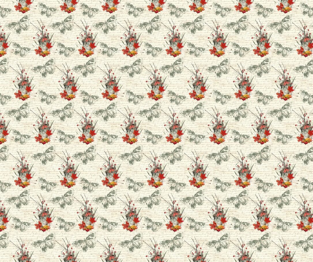 Butterfly Fabric with White Background - FOFY-028 - Focus on Fabric Yardage