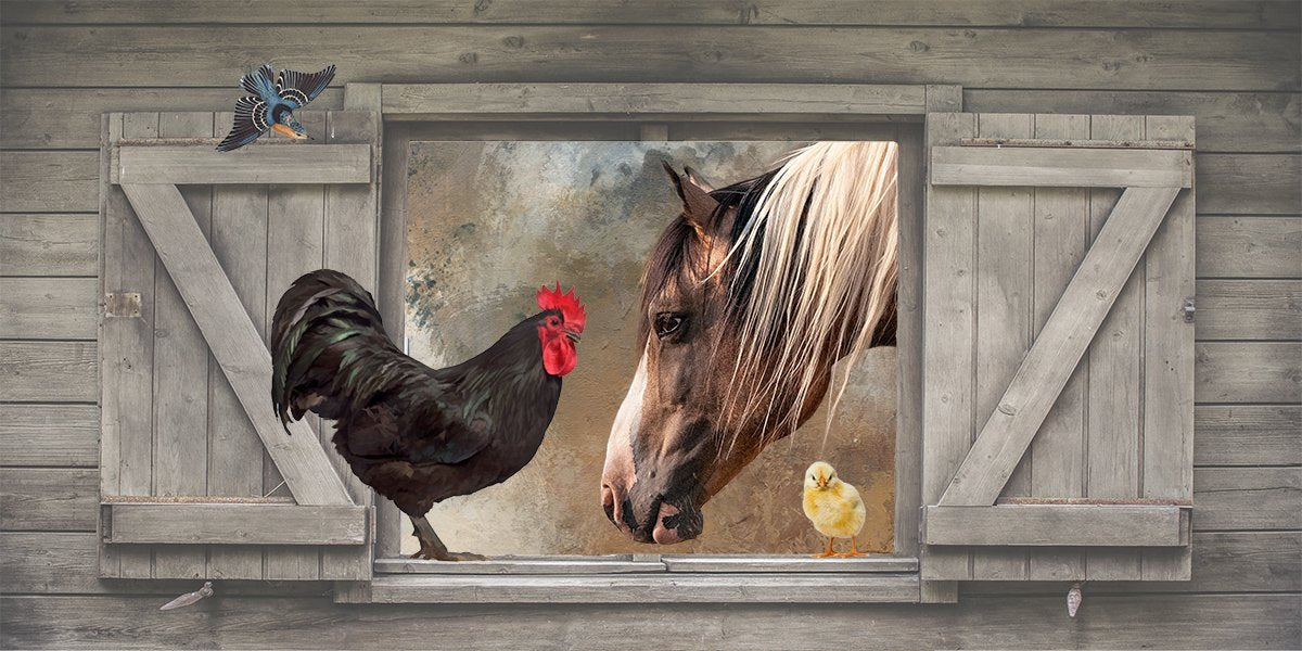 Meeting at the Barn Fabric Panel - AHS-046C
