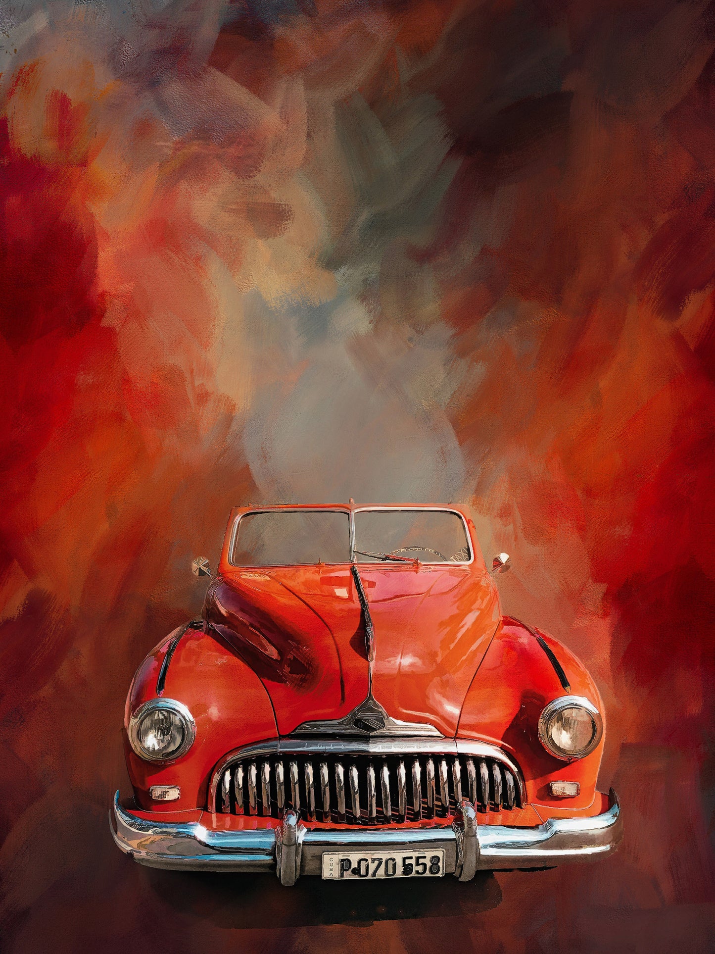 Smokin' Hot Vintage Car Fabric Panel - TVC-018C