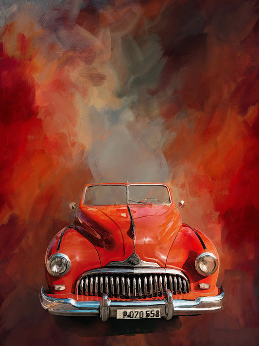 Smokin' Hot Vintage Car Fabric Panel - TVC-018C