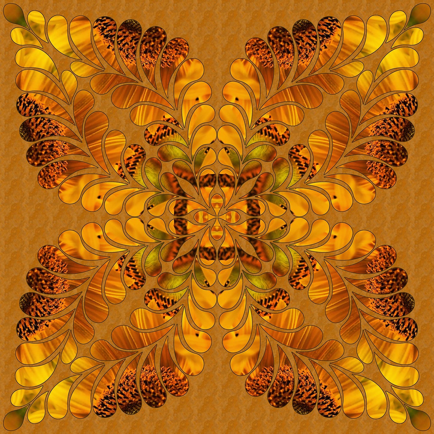 Daisy Kaleidoscope Fabric Panel - MAK-008C