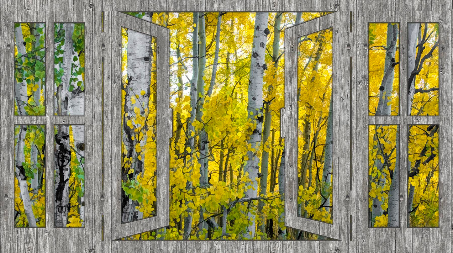 Aspen Fall Through the Window Fabric Panel - SFC-007C