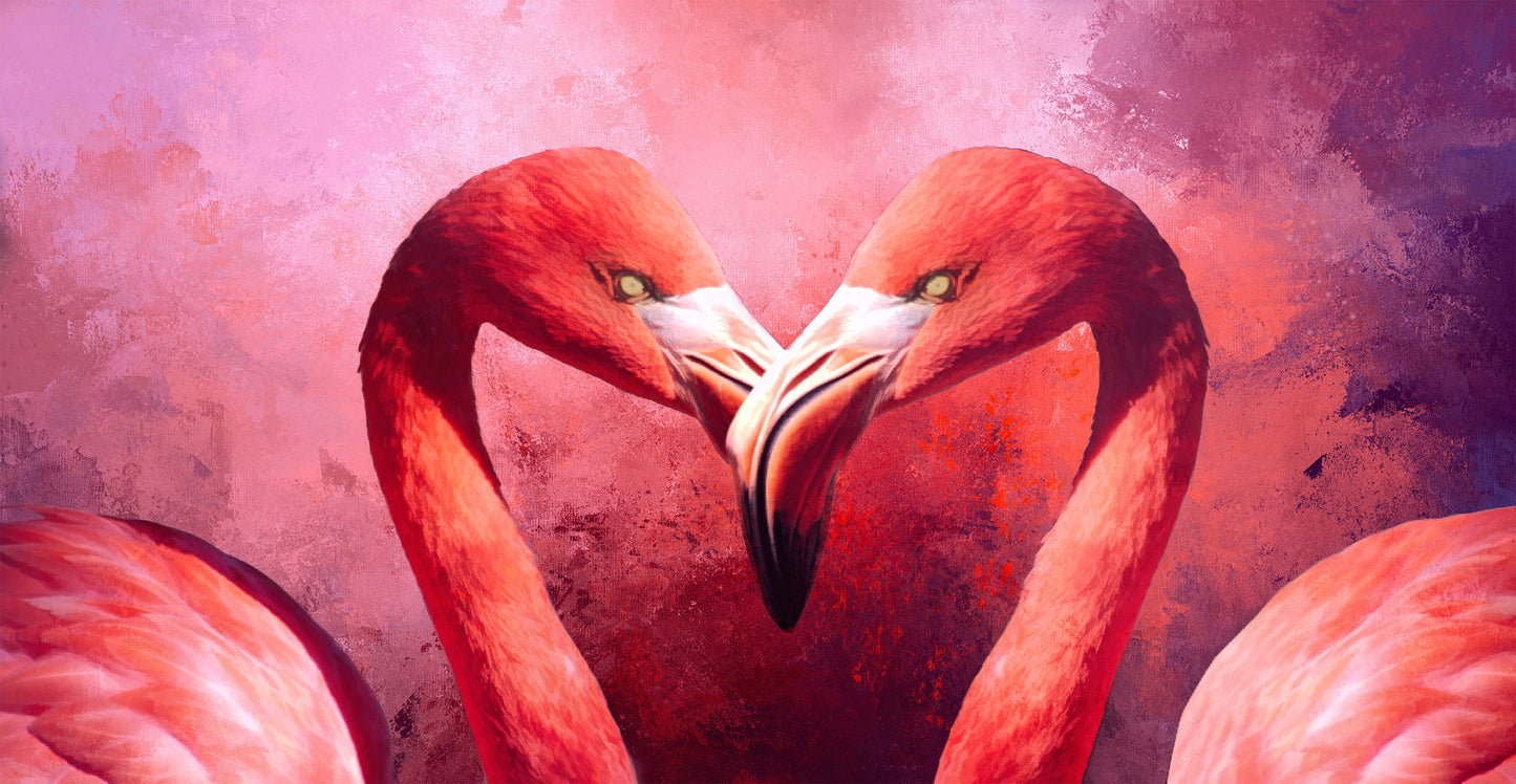 Flamingo Love Fabric Panel - BLB-004C