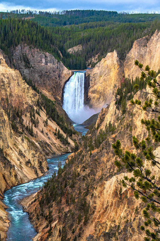 Grand Canyon of Yellowstone National Park River Quilt Fabric Panel - NPYS-007C