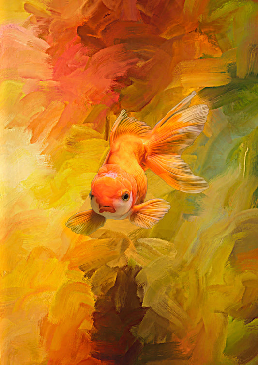 Underwater Goldfish Fabric Panel - OCE-024C