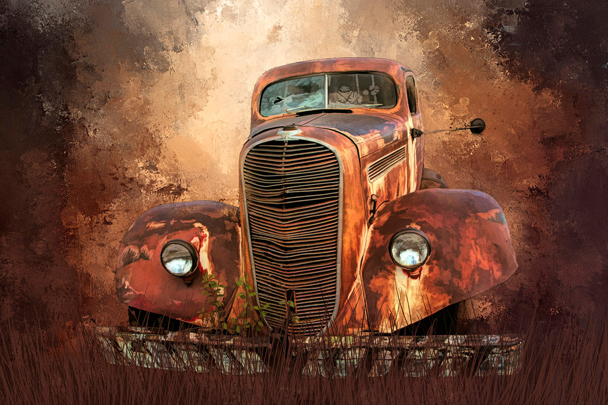 Tired and Retired Mining Truck Fabric Panel - TVT-006C