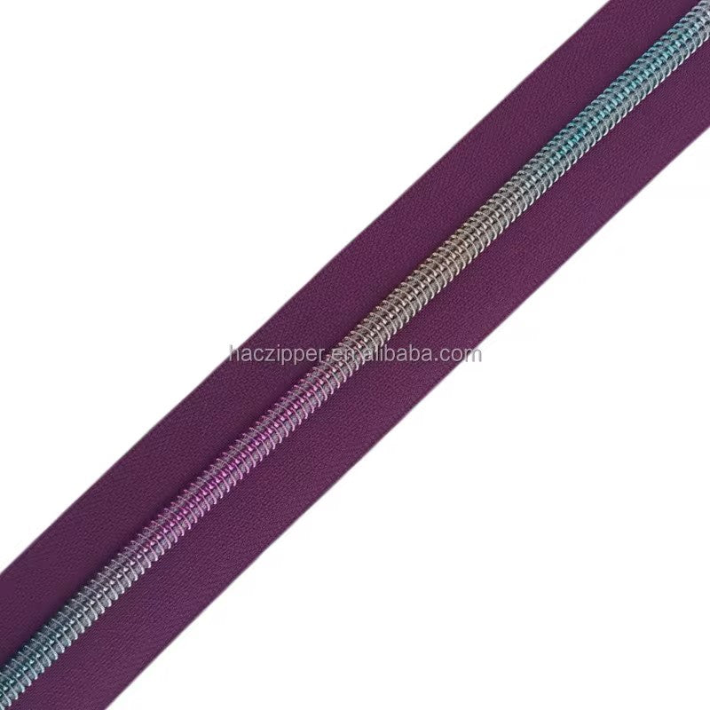 Z-108P - Purple Tape Nylon Zipper Size 5 - 3 yards / 2.75 meters (180 inches / 275 cm)