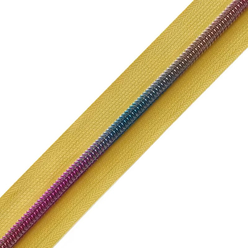 Z-108Y - Yellow Tape Nylon Zipper Size 5 - 3 yards / 2.75 meters (180 inches / 275 cm)
