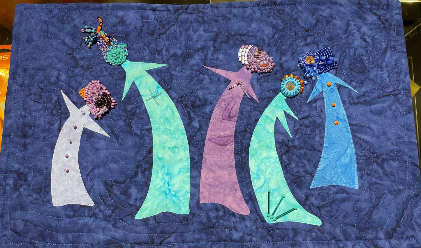 The Beaded Five Quilt Pattern - An Arlene Walsh Design, Southwest Pattern, Fused Applique