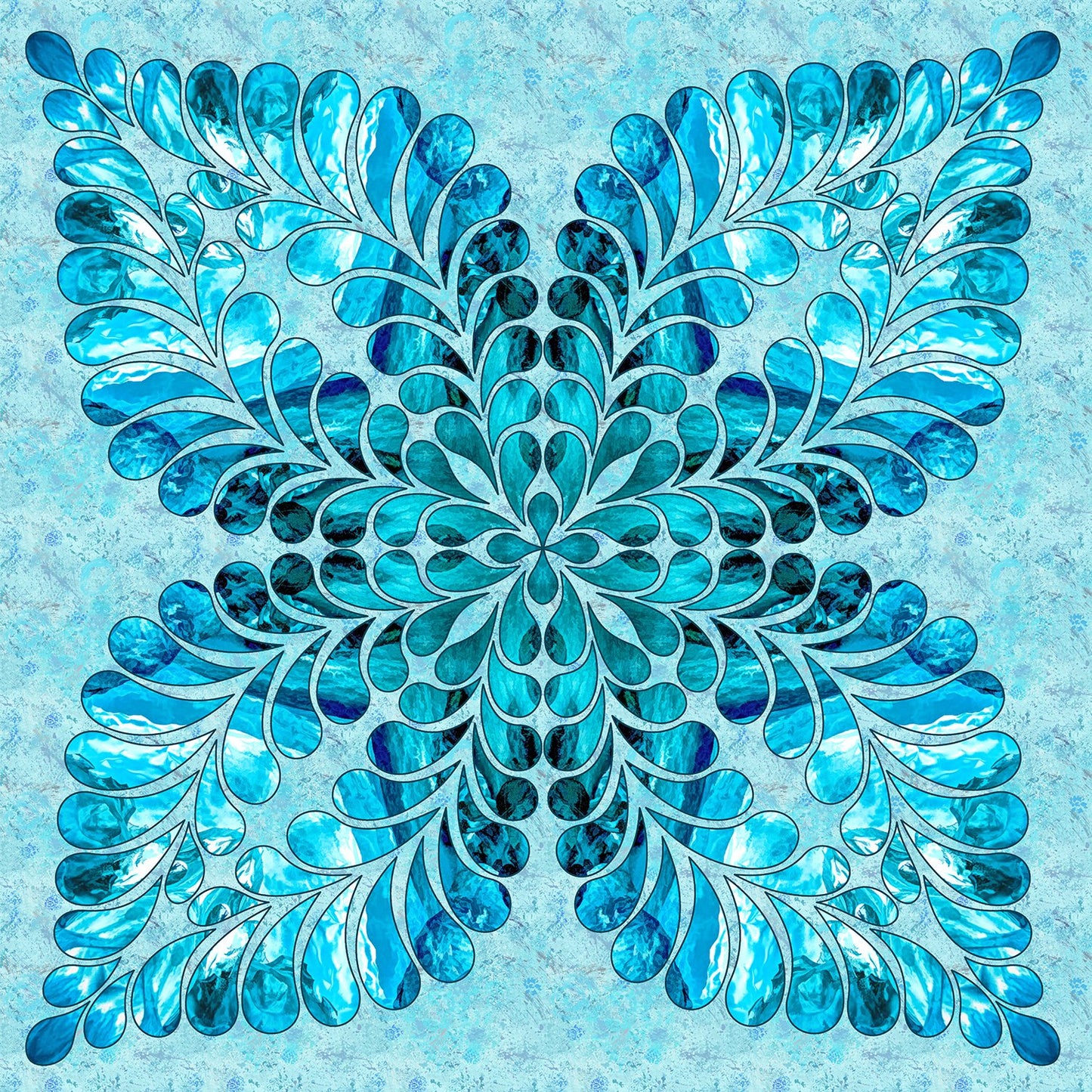 Ice Cave Kaleidoscope Fabric Panel - MAK-013C