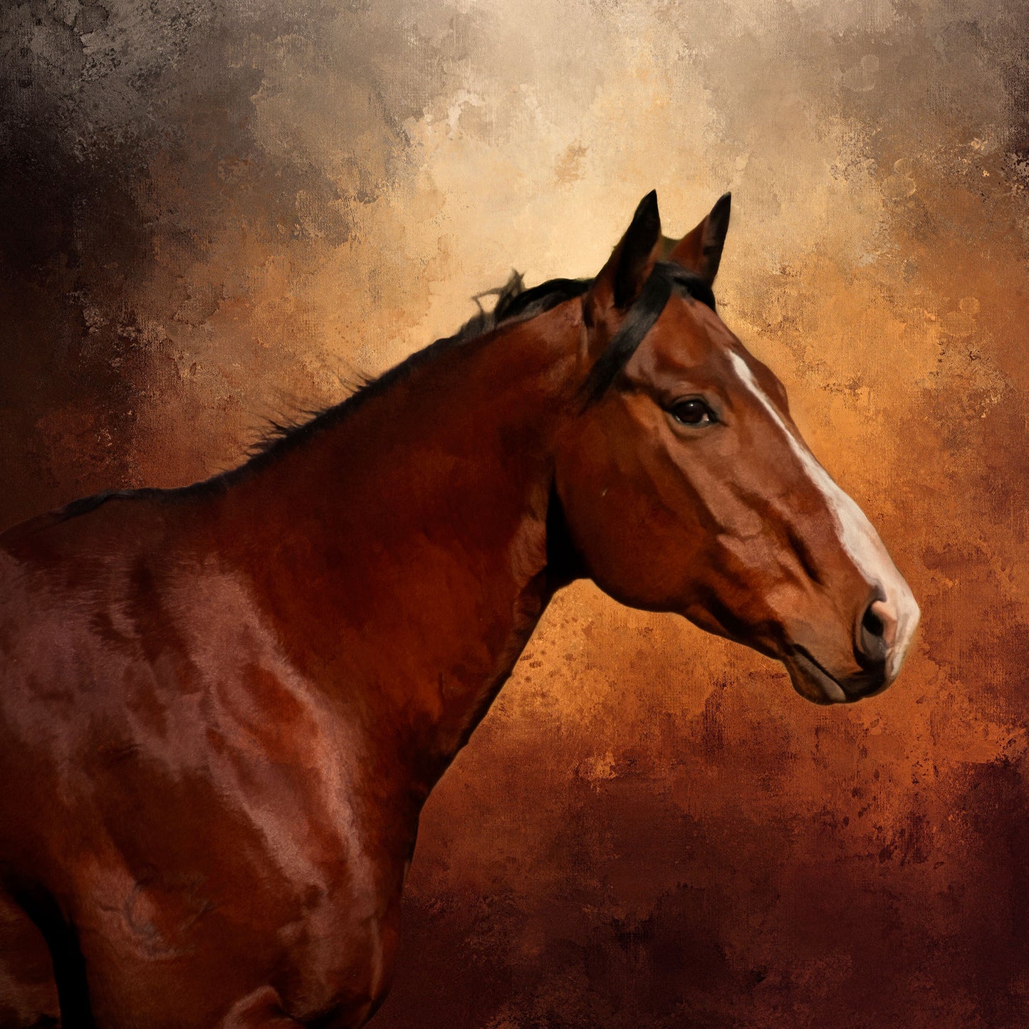 Intense Bay Horse Fabric Panel - AHS-021C