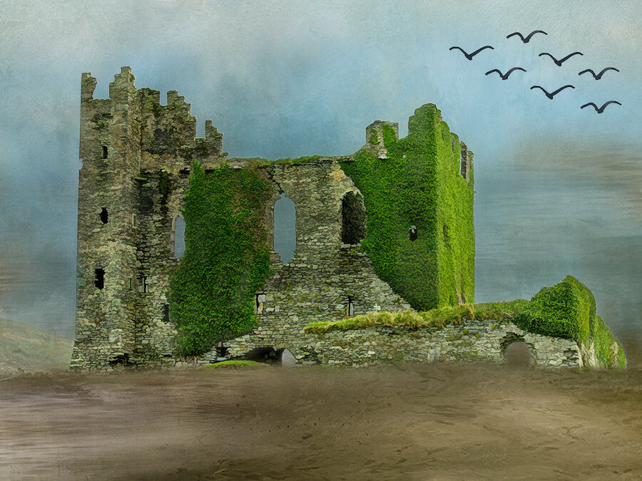 Irish Castle Ruins Fabric Panel - SAP-002C