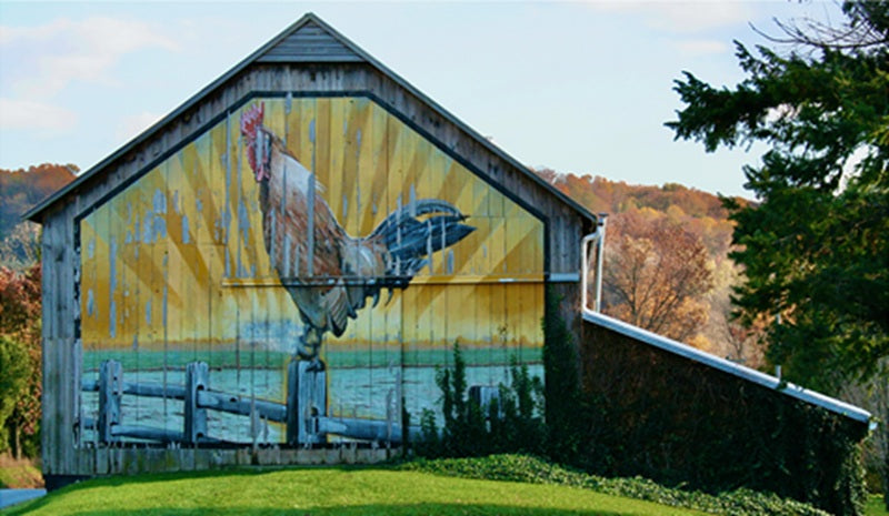Rooster Barn Fabric Panel - FAR-025