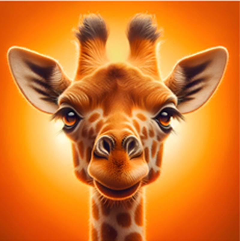 Smiling Giraffe Fabric Panel - ANI-022