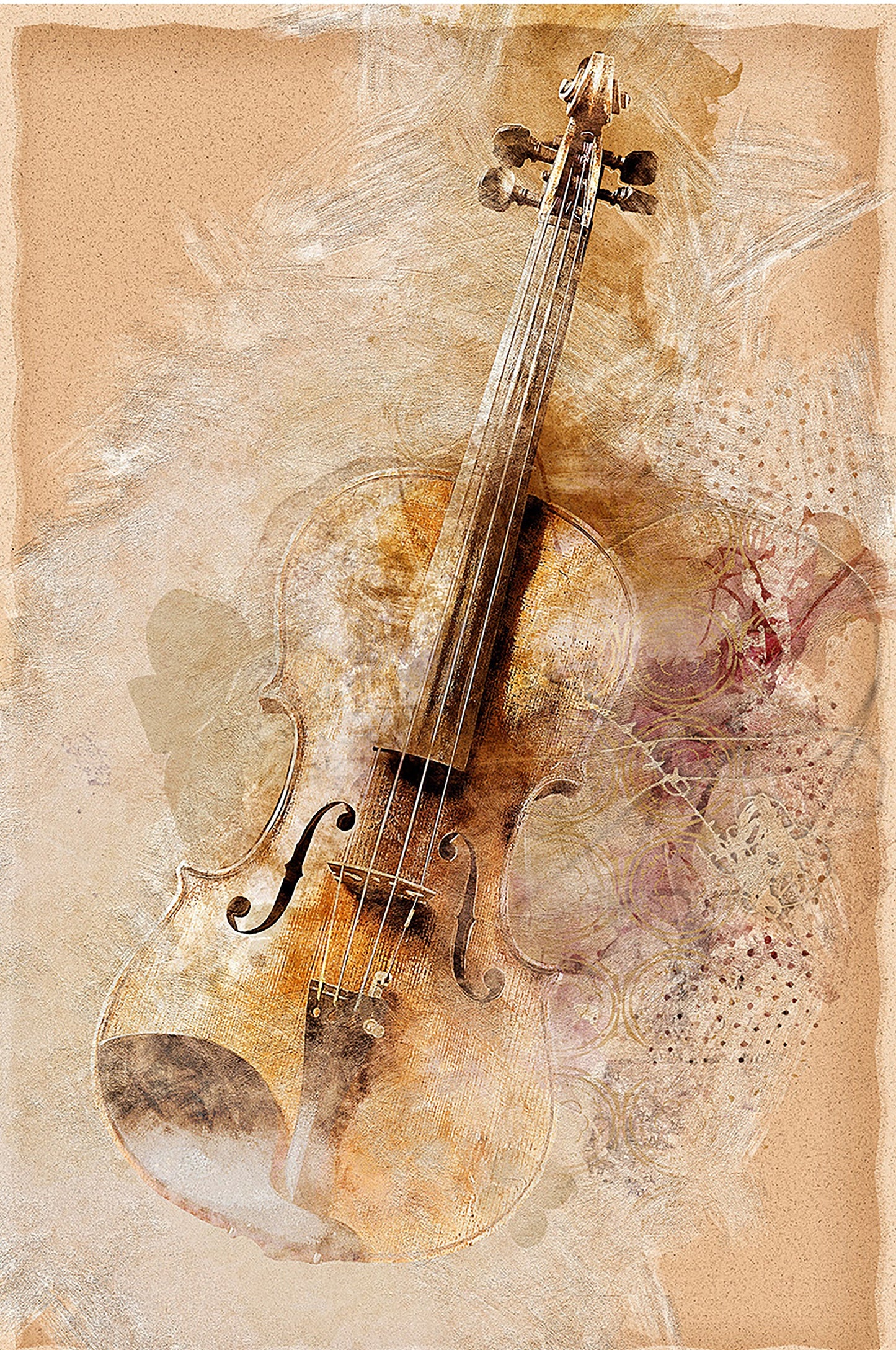 Abstract Violin Fabric Panel - MAD-005C