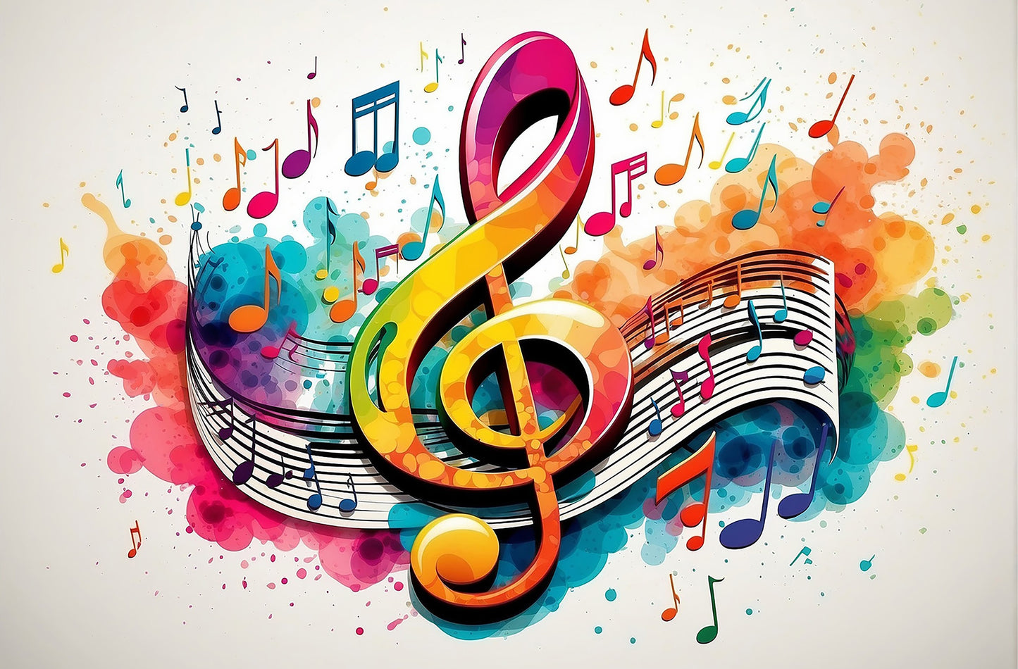 Animated Rainbow Treble Clef Note - MAD-009C