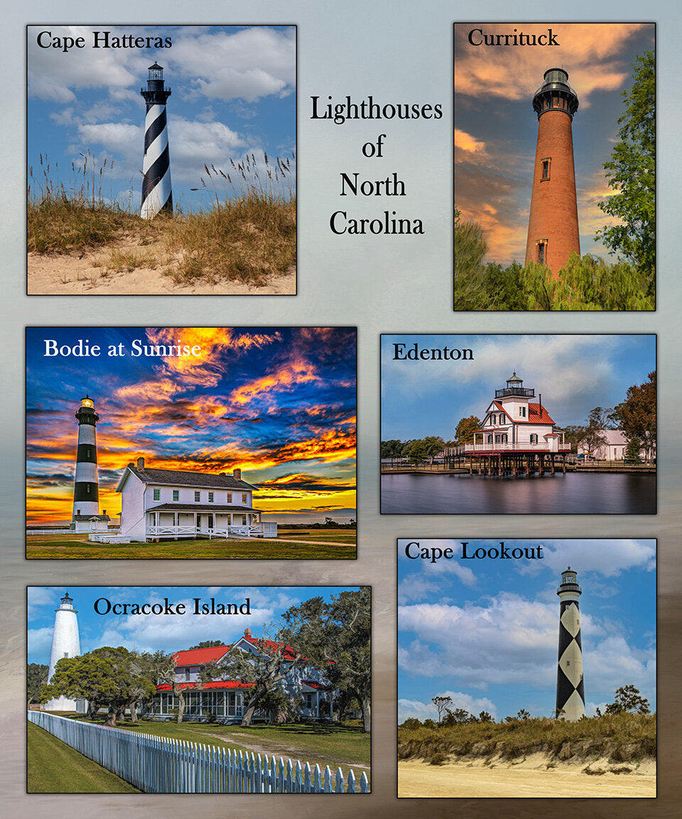 Lighthouses of North Carolina Composite Fabric Panel - OCE-042C