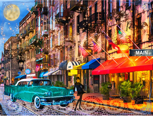 Fun Size City Night Life Fabric Panel - FUN-017