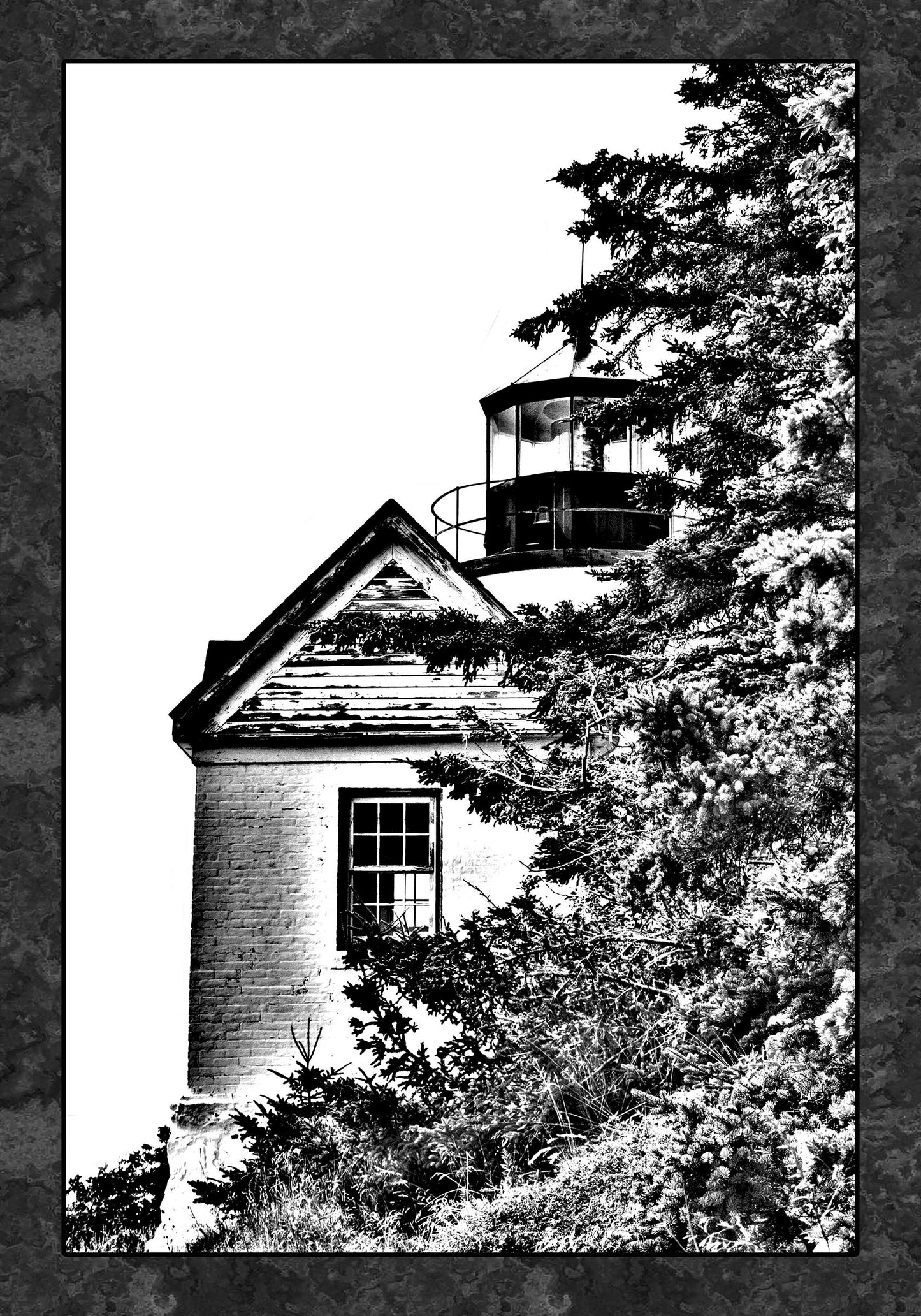 Sketched Lighthouse Fabric Panel - OCE-036C