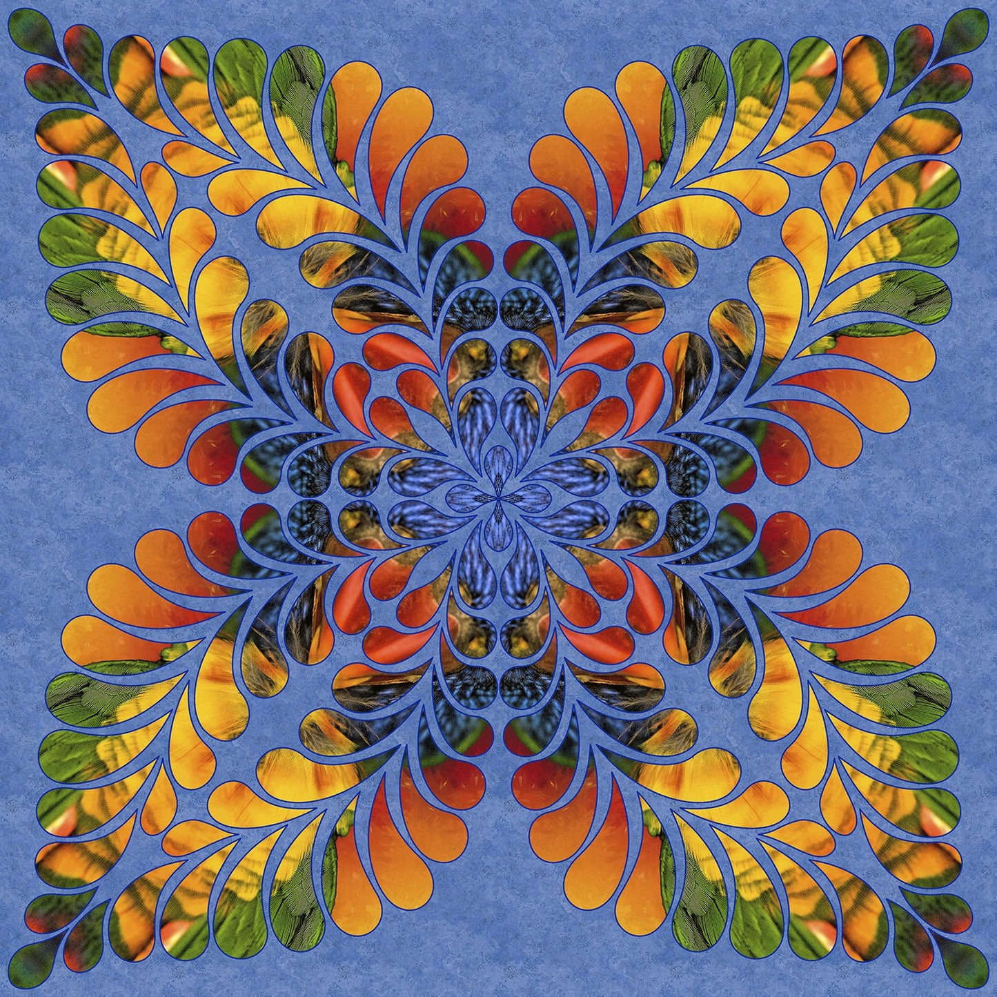 Lorakeet Kaleidoscope Fabric Panel - MAK-010C