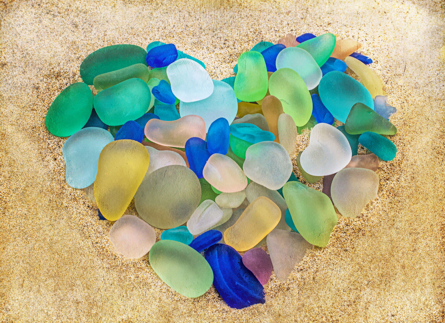 Love Me Some Sea Glass Fabric Panel - OCE-031C
