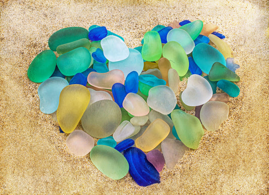 Love Me Some Sea Glass Fabric Panel - OCE-031C