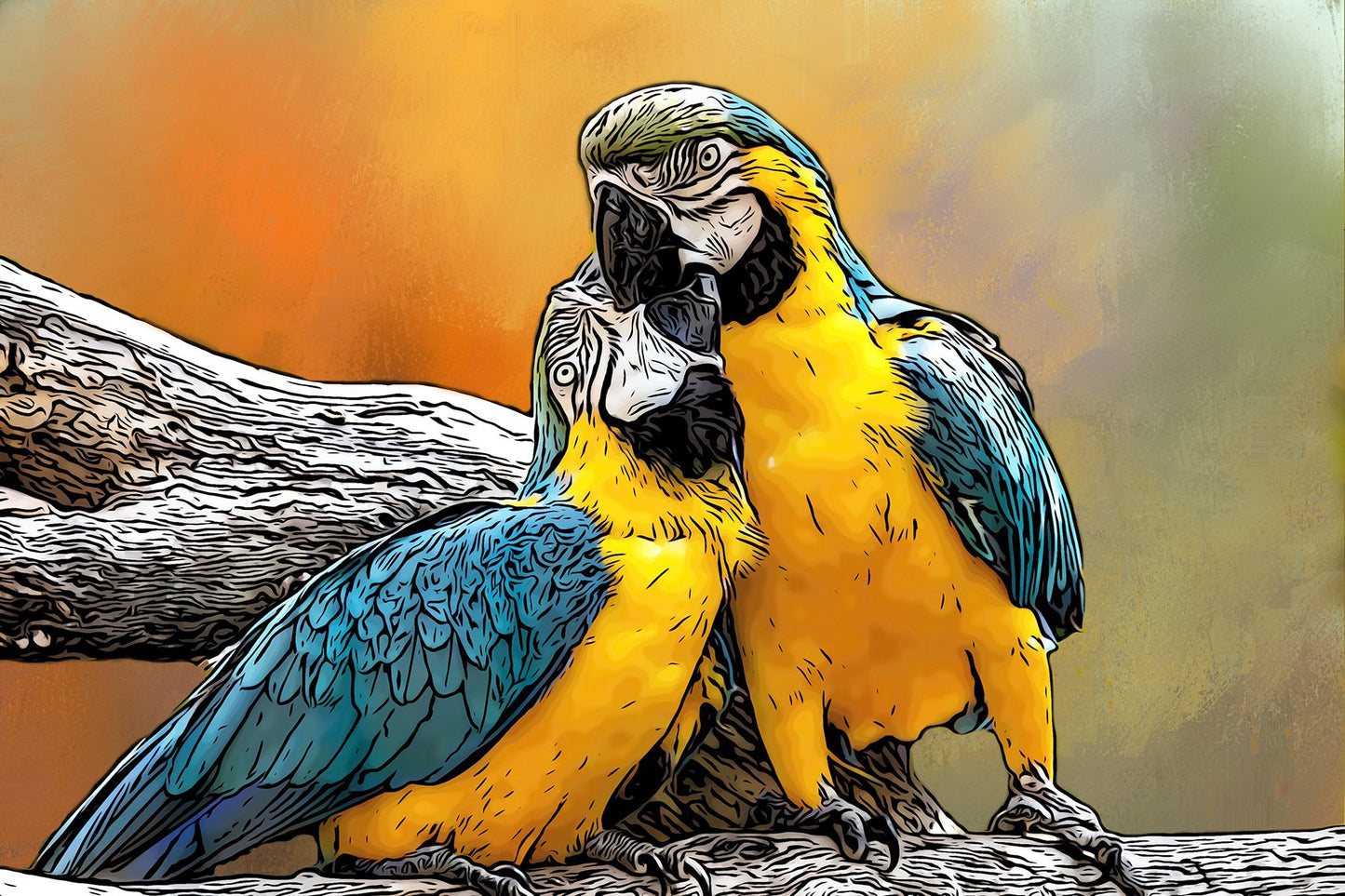 Loving Macaws Fabric Panel - BPT-002C