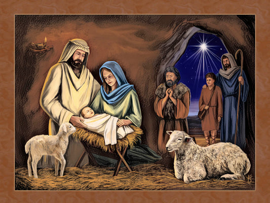 Nativity Scene Fabric Panel - HOL-006C