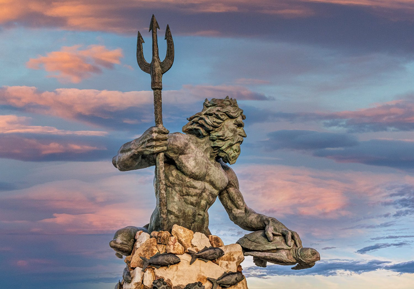 King Neptune Statue Fabric Panel - SSE-008C