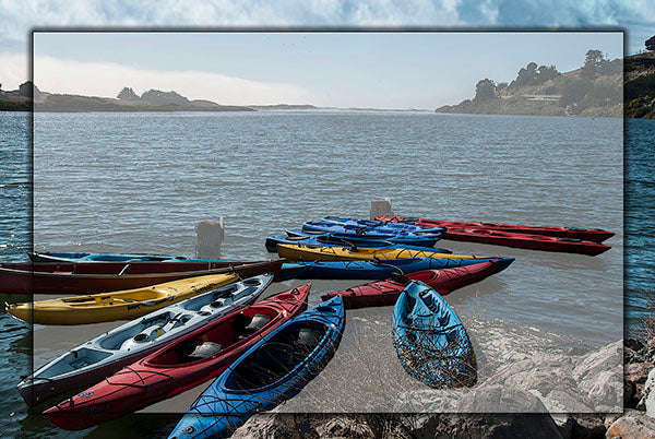 Kayaking Near Mendocino Fabric Panel - BOA-002C