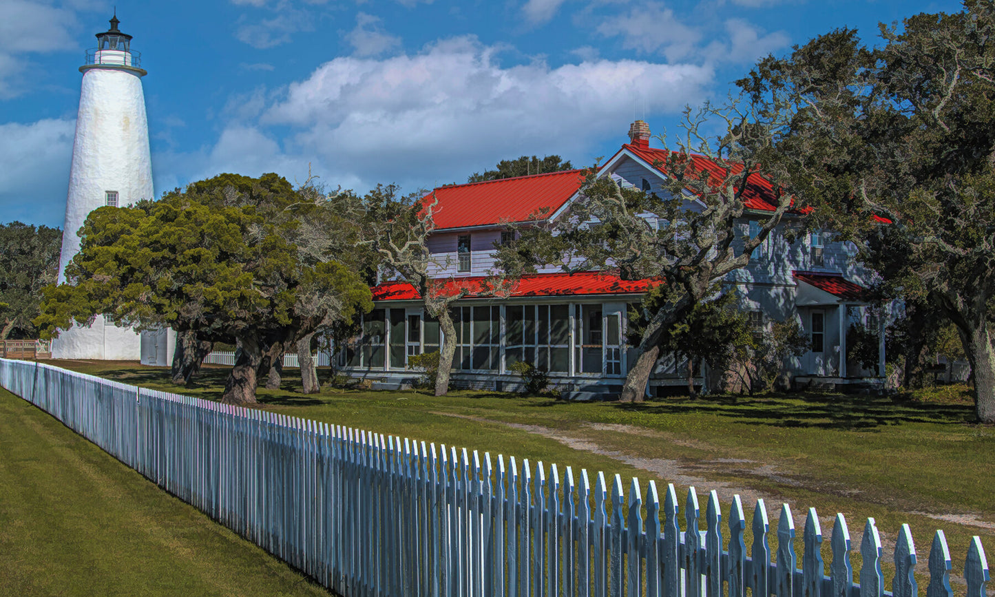 Ocracoke North Carolina Lighthouse Fabric Panel - OCE-047C