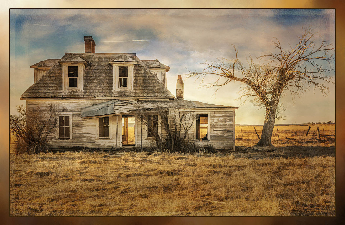 Old House on the Prairie Fabric Panel - FAR-012C