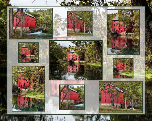 Old Grist Mill in Fall Fabric Panel - MISC-013C