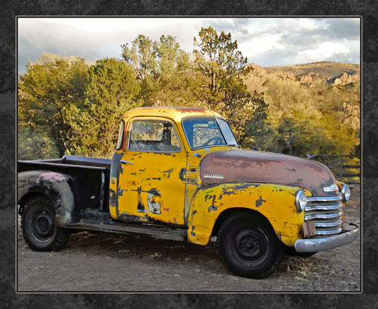 Old Yellow Truck Fabric Panel - TVT-012C