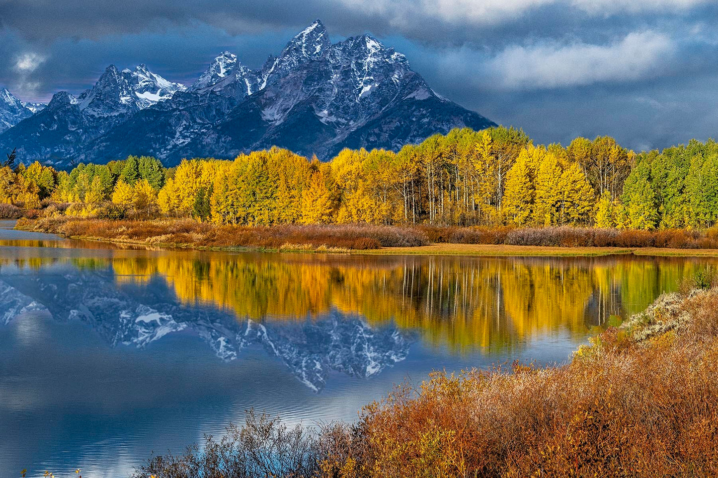 Oxbow Bend Fall Colors with Tetons Fabric Panel - NPGT-007C