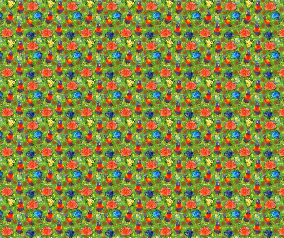 Parrots and Flowers Fabric - FOFY-003 - Focus on Fabric Yardage