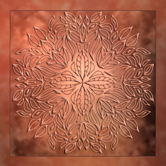 Peaches and Cream Mandela Fabric Panel - MAK-006C
